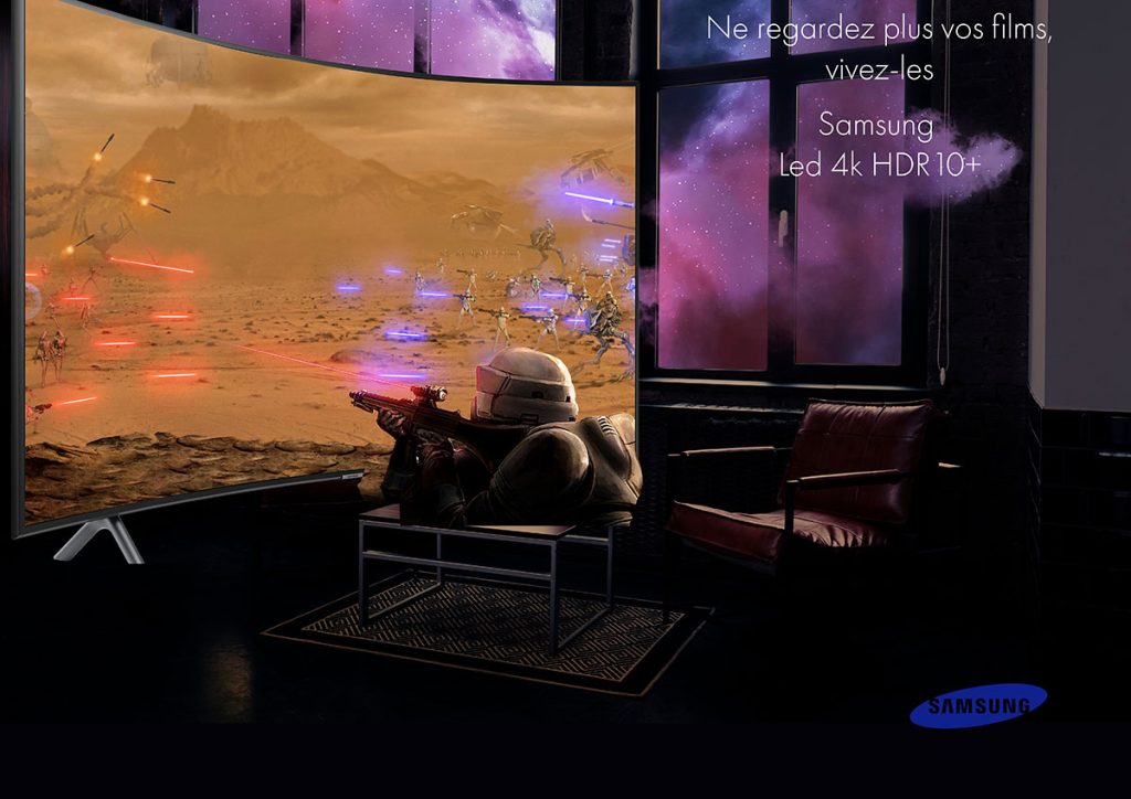 pub fictive pour samsung avec Star Wars